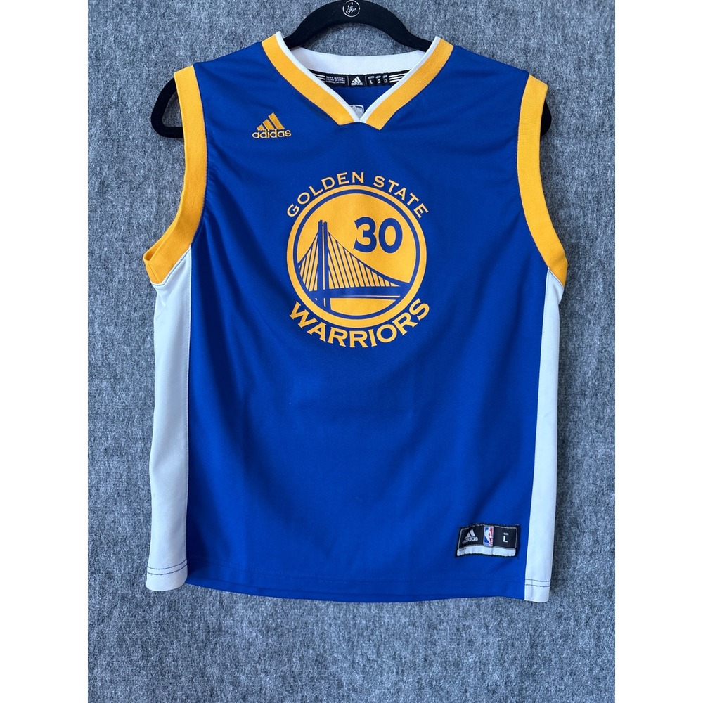 Adidas Golden State Warriors Stephen Curry 30 Jersey Blue Youth Large L NBA